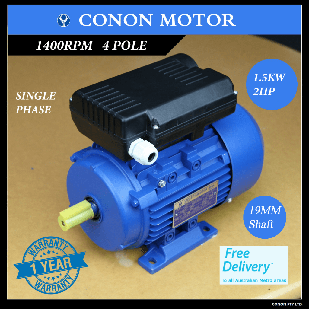1.5kw 2HP 1400rpm 3/4" 19mm shaft Compressor motor single phase 240v