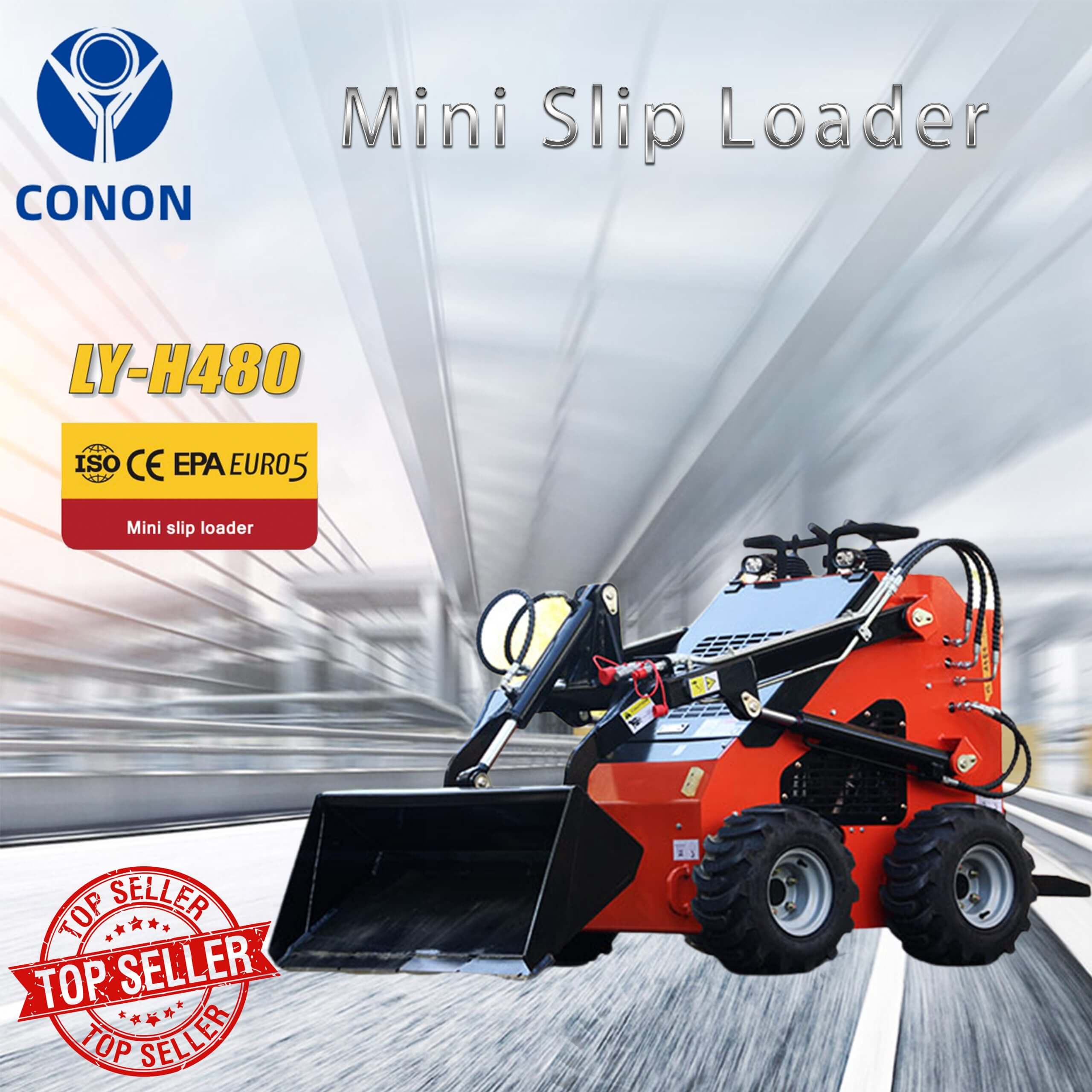 The 480 Mini Skid Steer Loader 23.5 hp is equipped with a Runtone ...