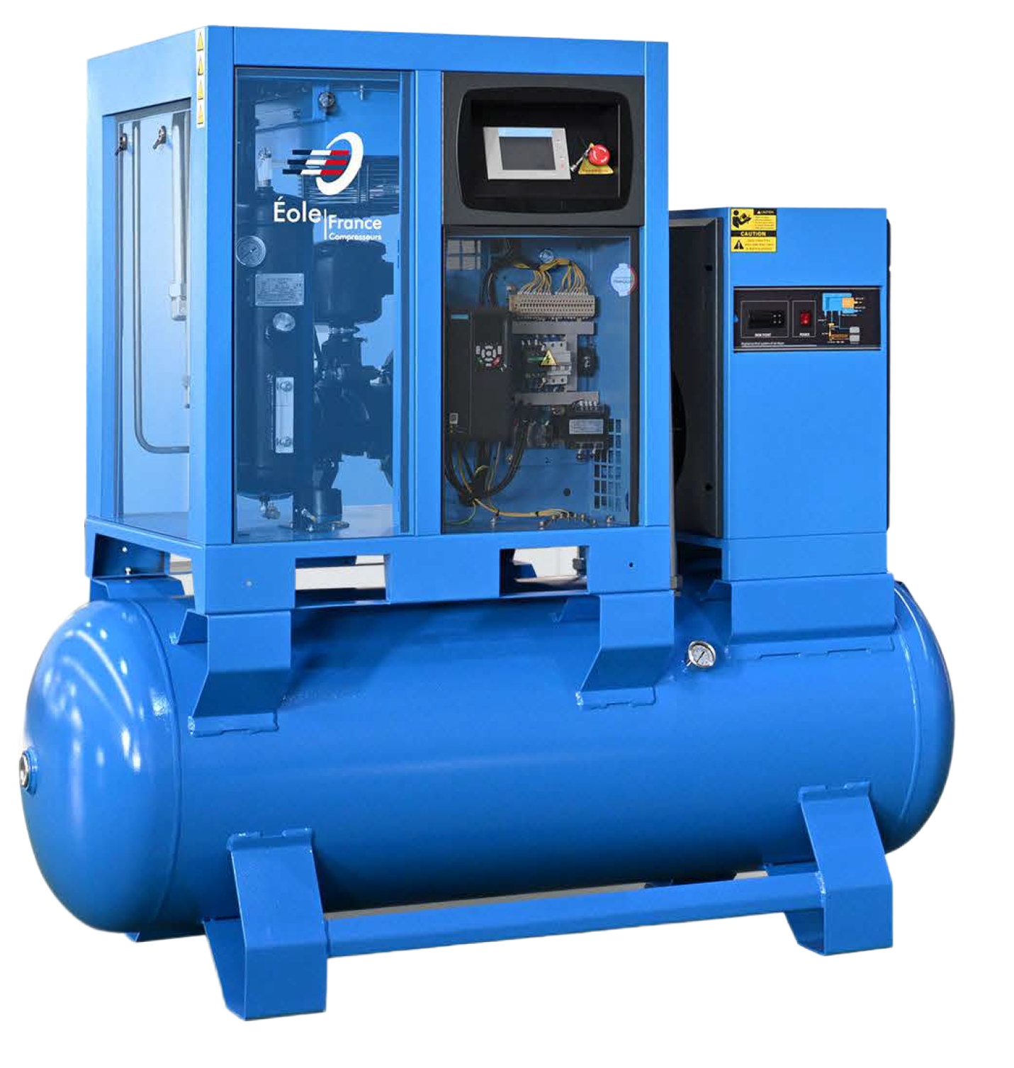 SCREW AIR COMPRESSOR 15KW 80CFM Integrated AIO PM VFD 2400L/MIN DRYER 500L TANK