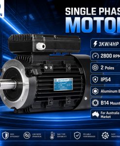 B14 FLANGE 3kw/4HP 2800rpm motor single-phase 240v REVERSIBLE CSCR shaft 28mm