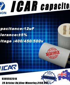 12uF Run Capacitor ICAR P0 Plastic 400/450/500V Long Life cap motor pump