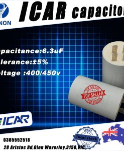 ICAR 6.3uF Run Capacitor P0 Plastic 400/450V motor pump spa dryer drill compress