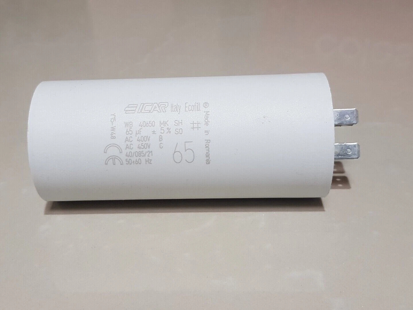 ICAR 65uF Run Capacitor P0 Plastic 400/450V motor pump spa dryer drill compress - Image 3