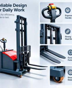 2Ton Stand-on Electric Stacker, Forward Moving Mast, 3m Max Lift, Warehouse Pallet Forklift
